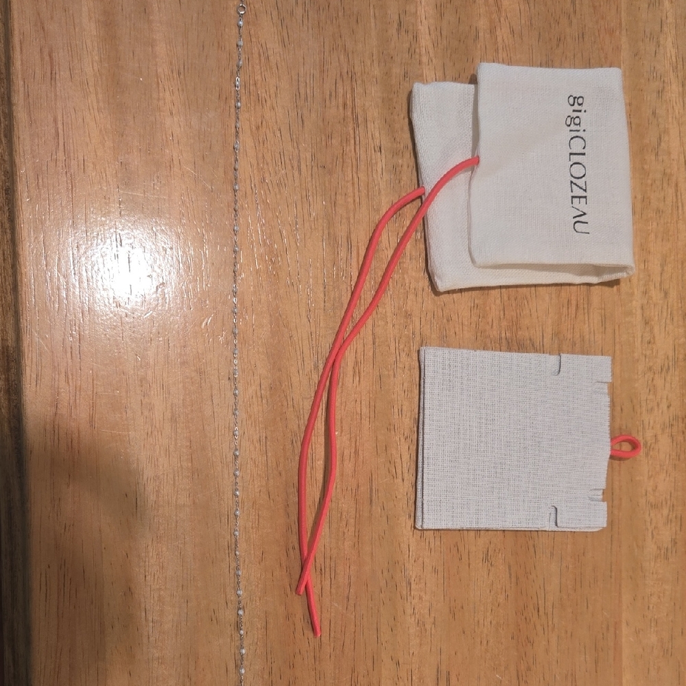 Gigi Clozeau Classic White Gold Opal Necklace 16.5 New